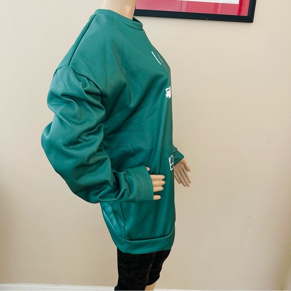 I CAN'T BUT I KNOW A GUY Green Fleece Pullover Sweatshirt Sz Sz XL - Picture 4 of 9